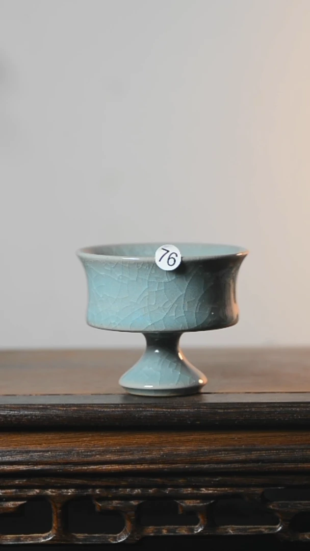 76号手工高足杯全品清凉寺汝瓷