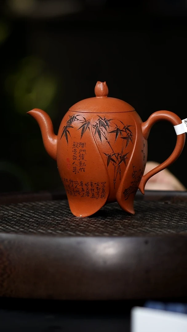 茶壶紫砂0803早场直播yf亭亭玉立-红泥-220cc