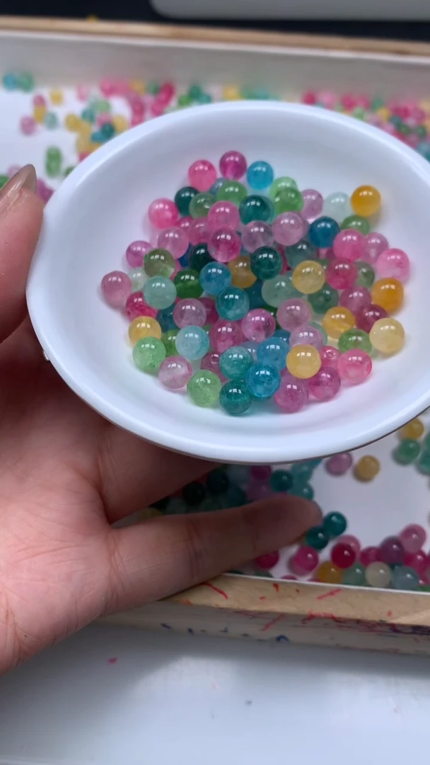 未镶嵌散珠碧玺D633 彩虹碧玺（深）6mm30个6.8元