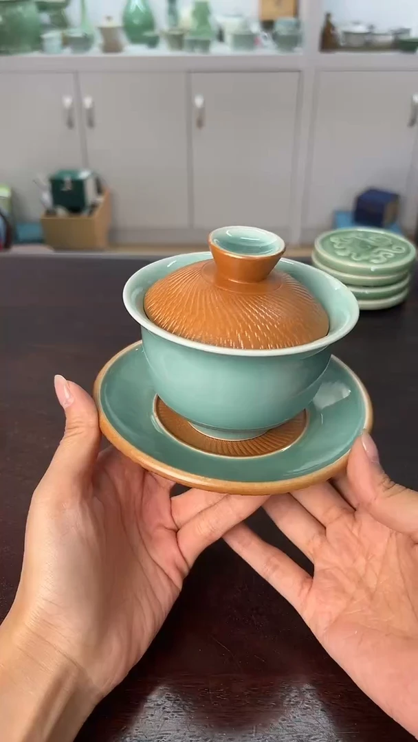 龙泉云间青瓷小米茶器