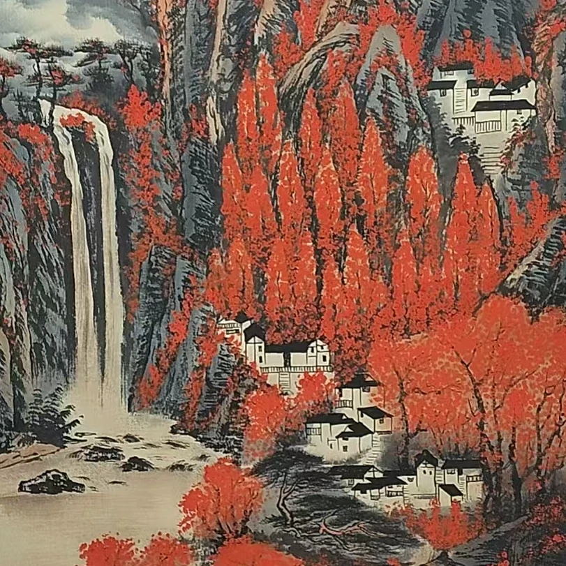 精品-四尺-山水人家-图