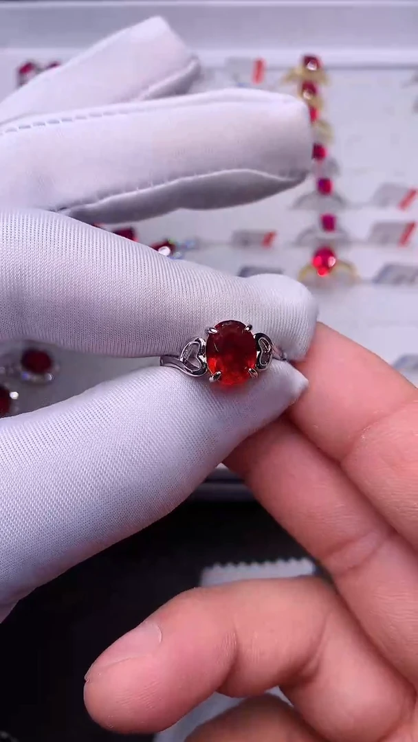 【闪购商品】红宝石戒指银S925镶嵌...........