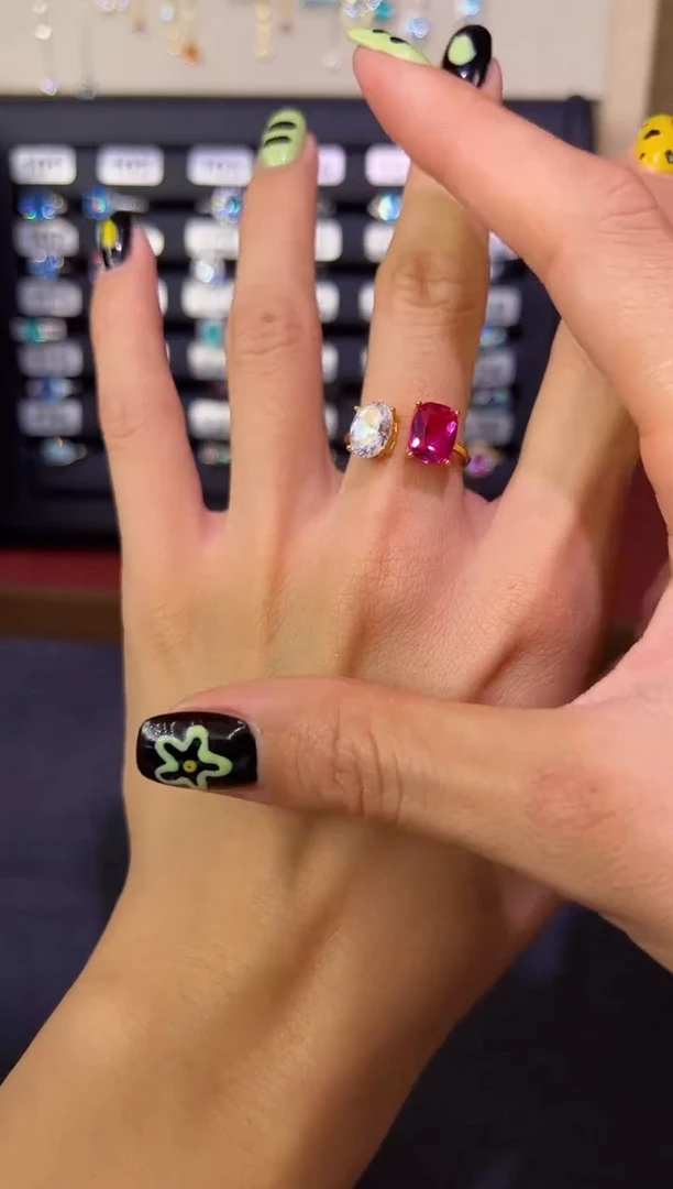 尖晶石戒指银S925镶嵌0000