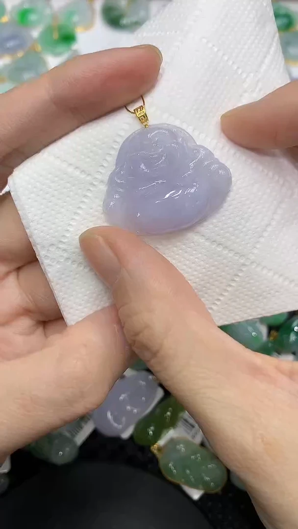 颈饰18K金镶嵌翡翠a货支持复检百元以上9元证书费自理