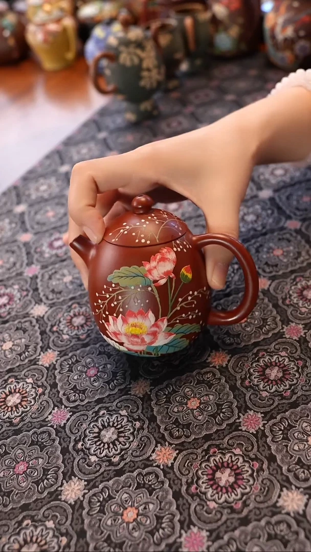 茶壶紫砂荷韵龙蛋