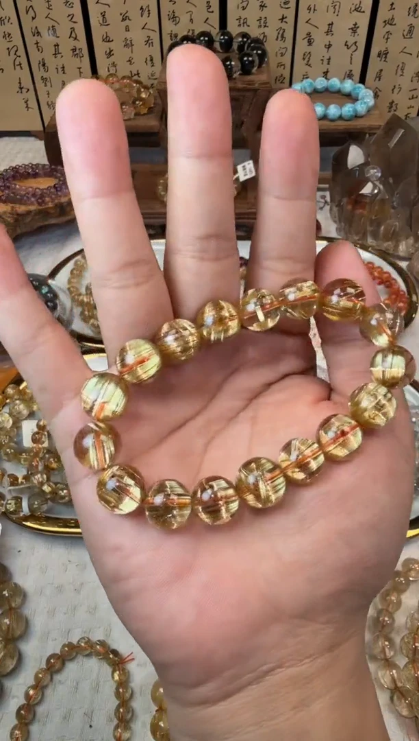 未镶嵌手串水晶睫*SJ-270金发晶