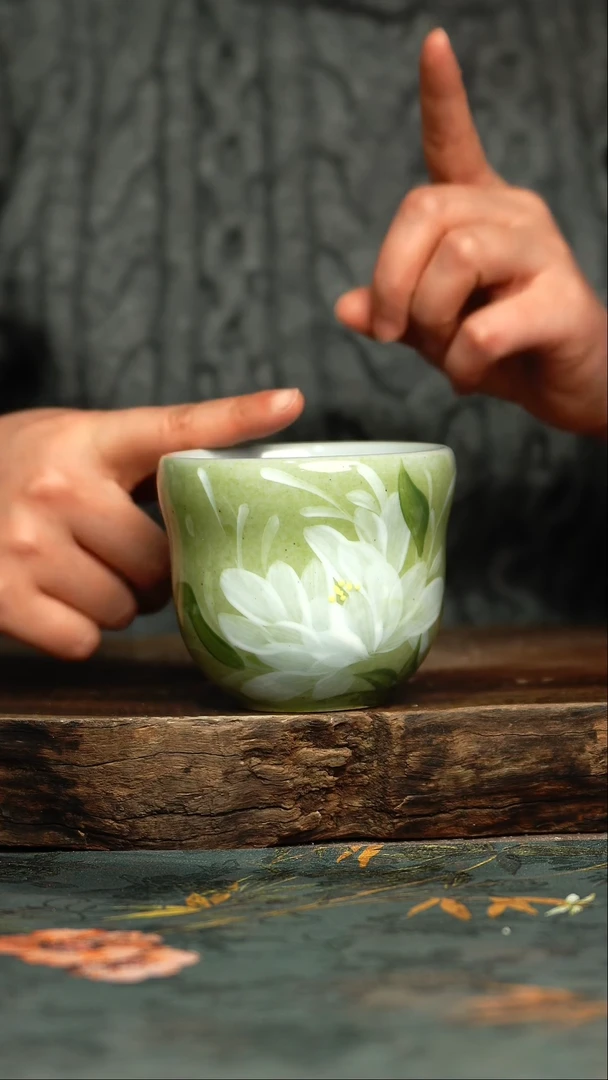 【闪购商品】杯杯釉下彩手工手绘同款陶器