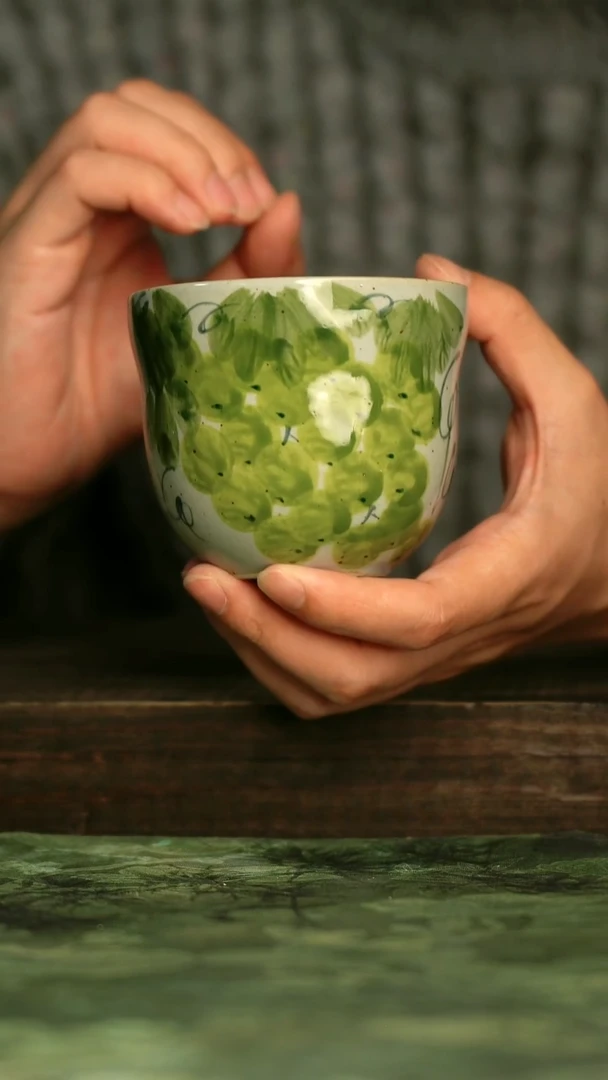 陶瓷青诗集手工手绘瓷器
