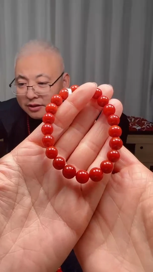 未镶嵌多样性发一件南红玛瑙【高货】锦红9mm保山圆珠单圈