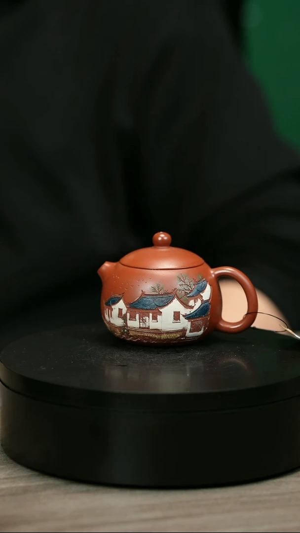 茶壶紫砂旭***AH2387赵翠虹彩刻古韵西施