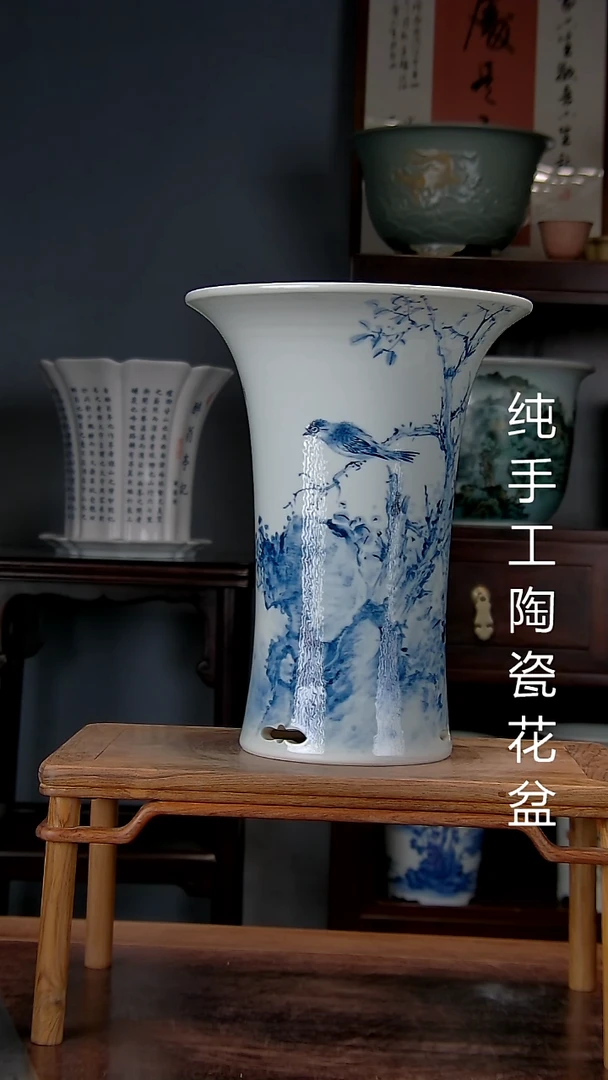景德镇手工陶瓷花盆