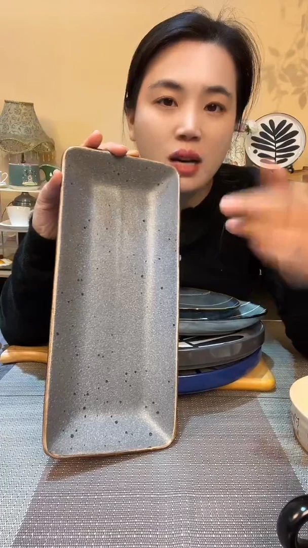 瓷片12英寸长盘 微瑕介意勿拍