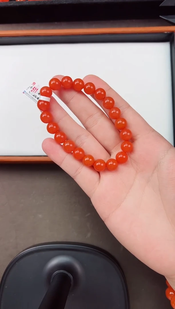 【闪购商品】南红玛瑙手串未镶嵌保山杨柳滴水洞高品亮光手串 9+