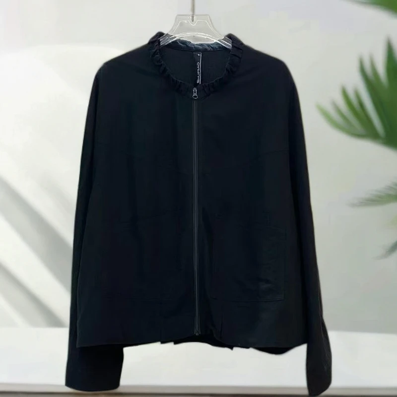 水淼2026春新款休闲显瘦短款小立领倒T防晒-2532