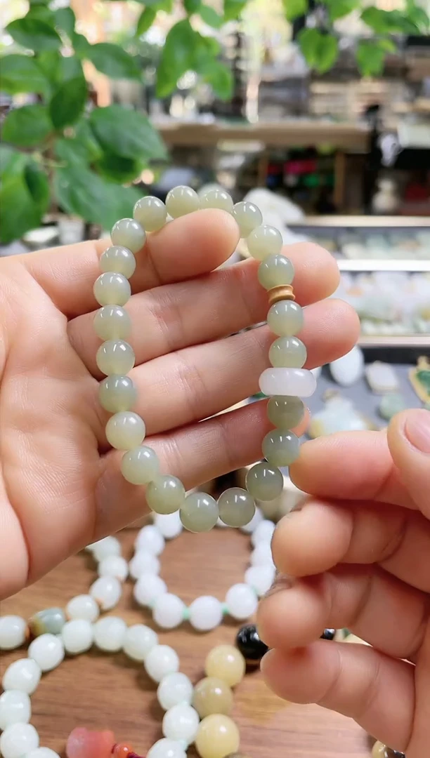 手串未镶嵌和田玉清水手串