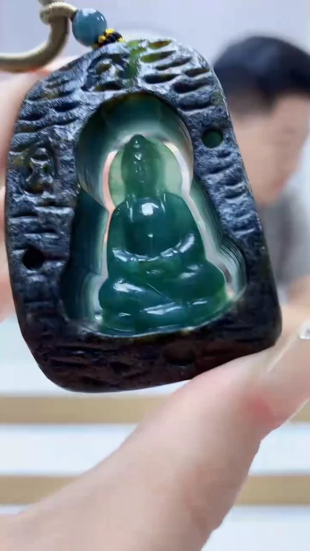 未镶嵌定制翡翠4917DD-毛货挂件32