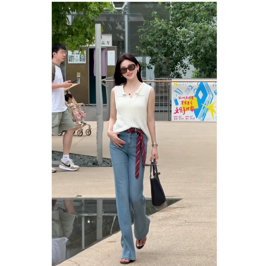 【微微专属】2025新款天际蓝深圳南油原版TT798筒喇叭牛仔裤女