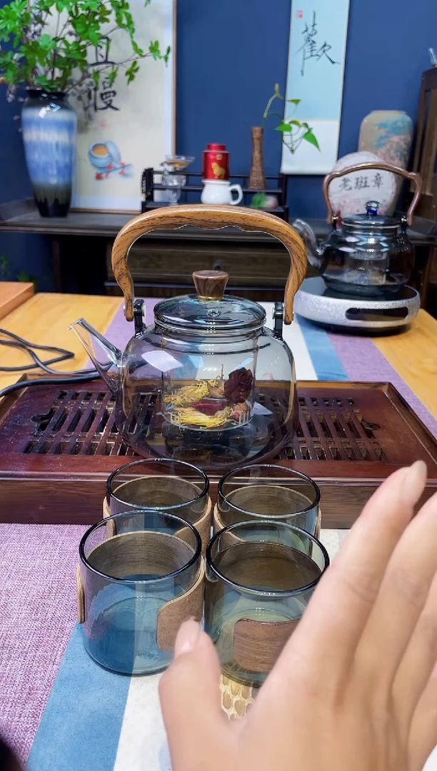 耐高温茶壶1000ml+4只主人杯