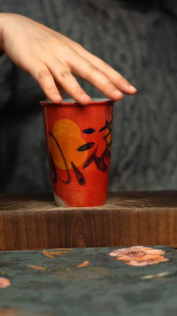 杯釉下彩手工手绘同款陶器