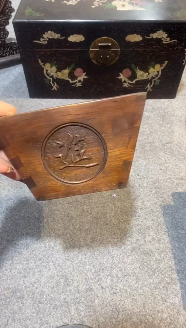 木紫檀拆件雕刻板以直播间实物为准微瑕老物件