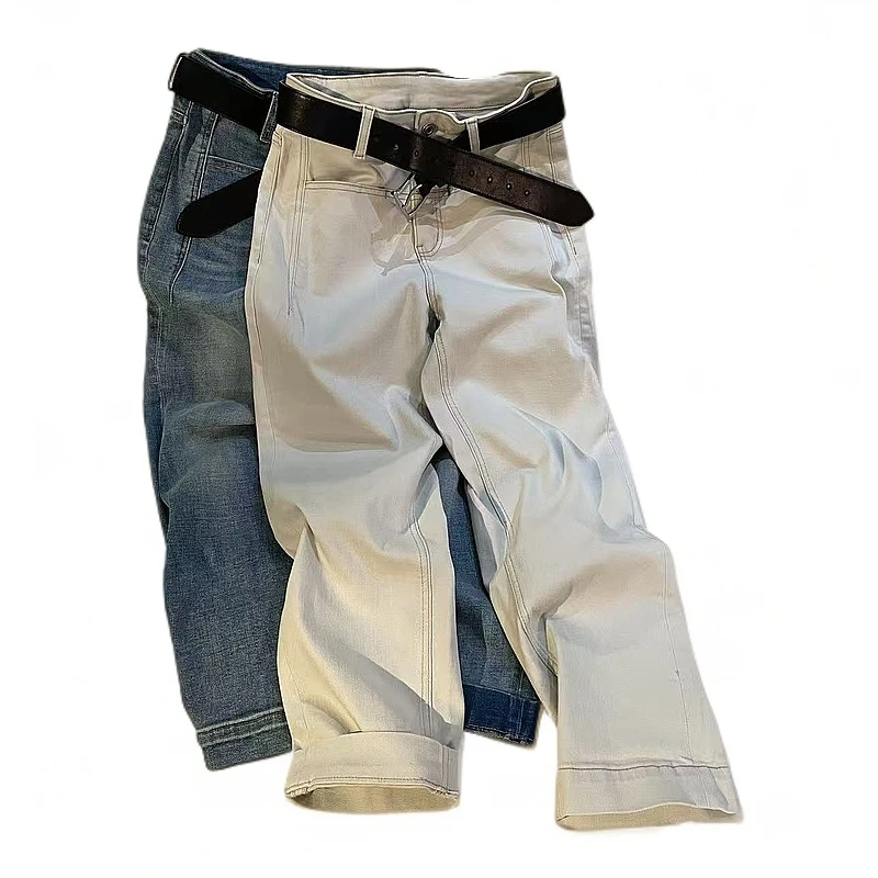 牛仔裤女款2025新款爆款潮流显瘦高腰水洗直筒裤时尚简约百搭阔脚