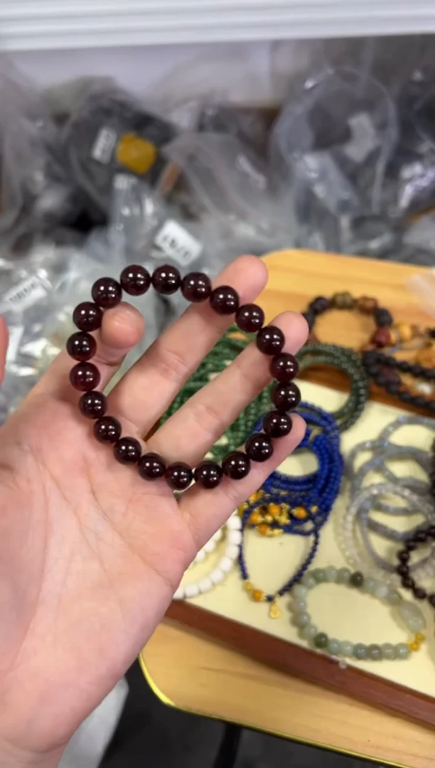 【闪购商品】血珀手链未镶嵌琥珀血珀圆珠素圈手串[0808]