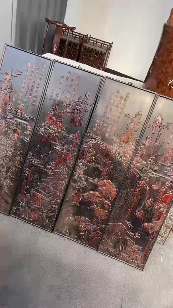 木木雕款愚*山水挂扁