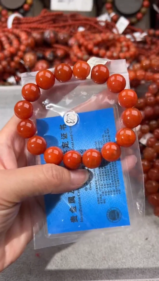 南红玛瑙手串未镶嵌13+
