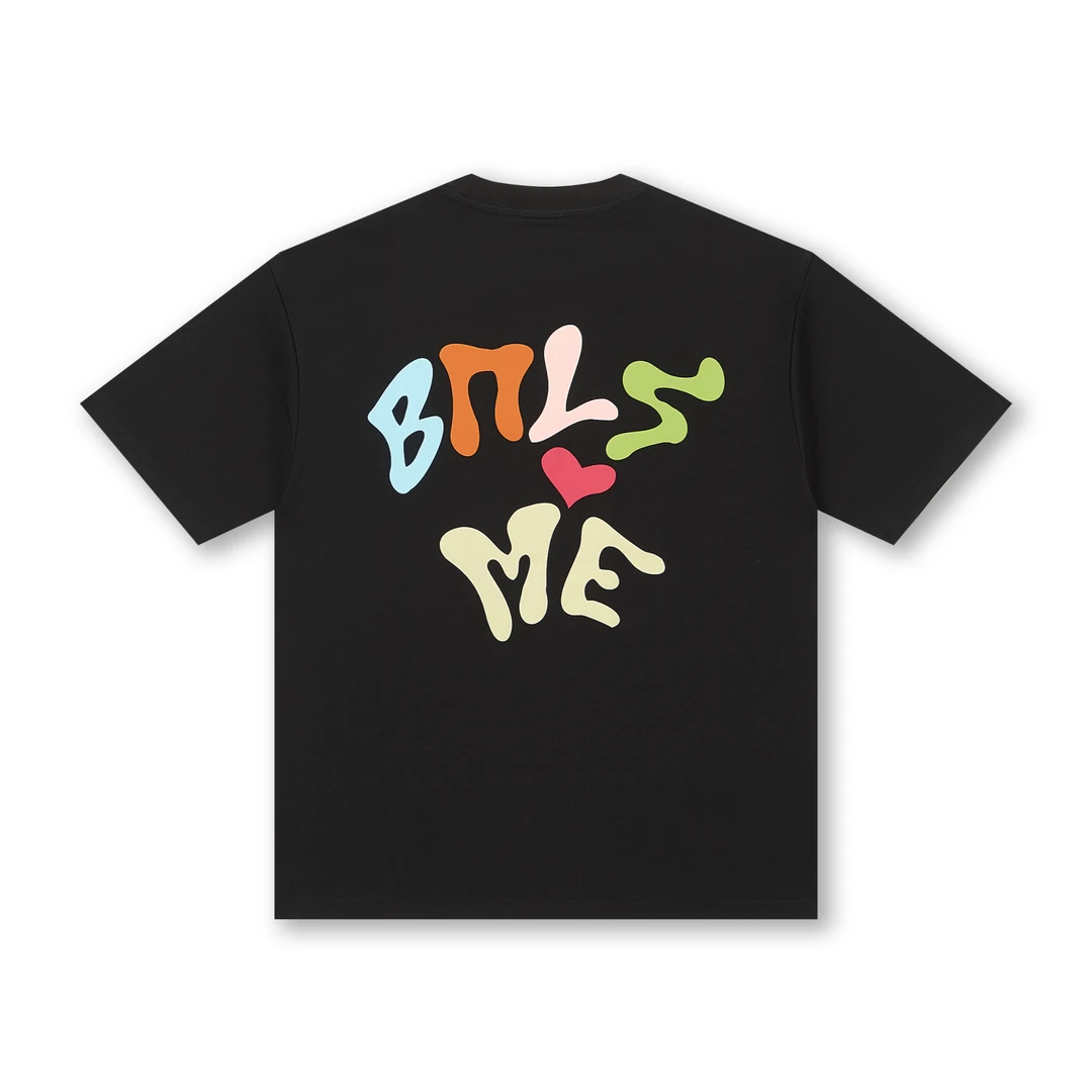 BONELESS彩色肌理发泡字母短袖圆领百搭T恤