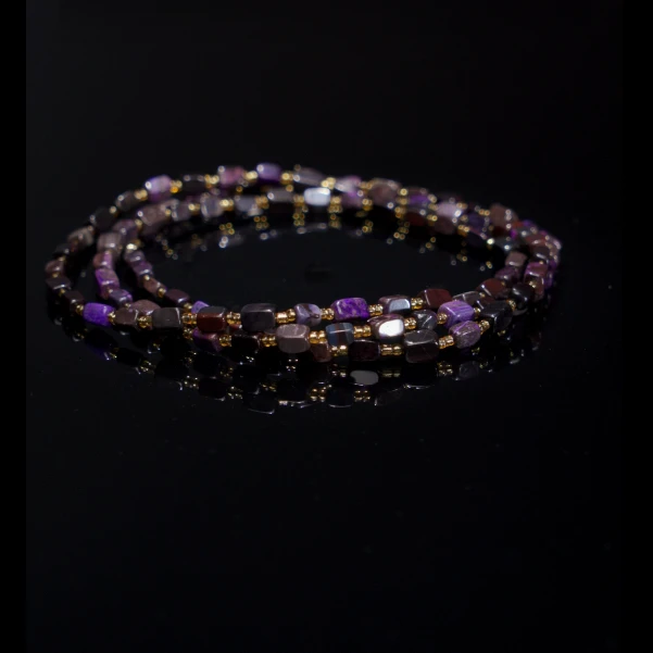 【保真南非老矿舒俱来】紫魄金缠腰链三用可做毛衣链 多样性发其一