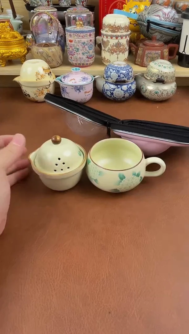陶瓷茶具摆件旅行套组