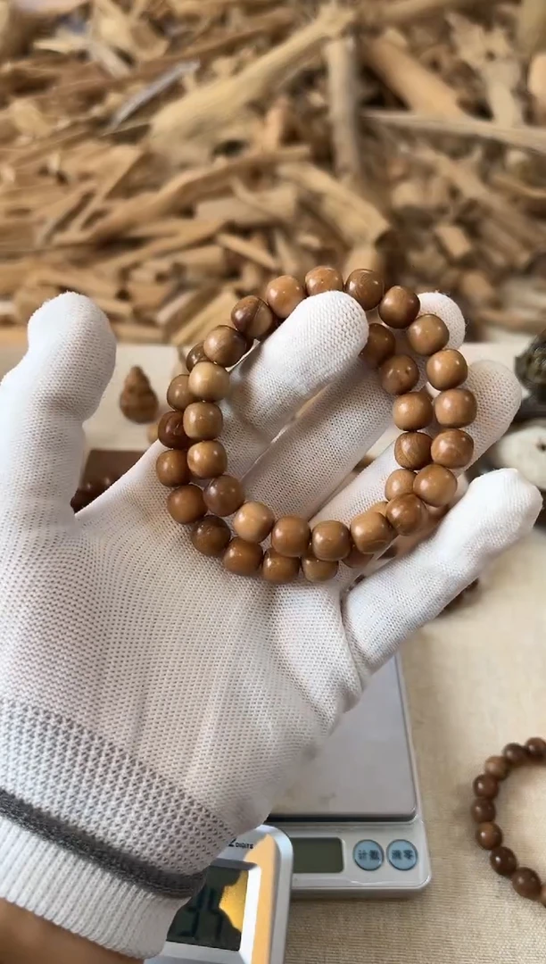 檀香木手串/手链R*L正区老山檀 十级福利价 9*10单圈 瑕疵