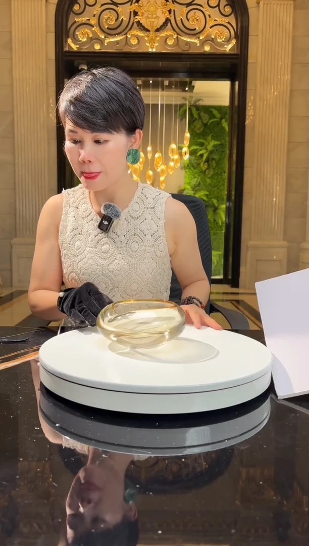 琉璃手工艺品AJ01006茶金色小烟灰缸