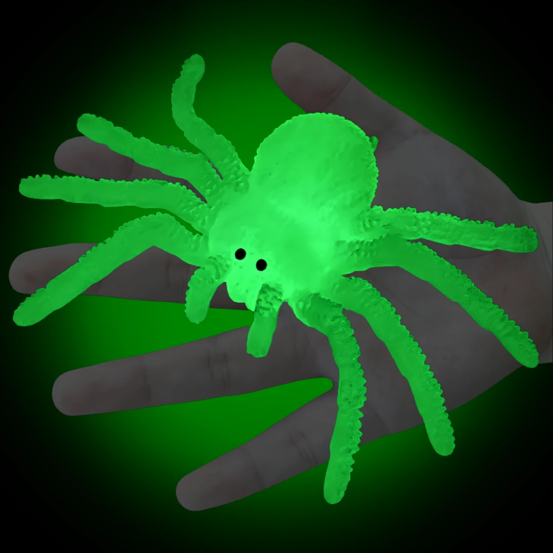 软胶仿真夜光蜘蛛玉色超亮幼儿园玩具变色发光假昆虫动物模型