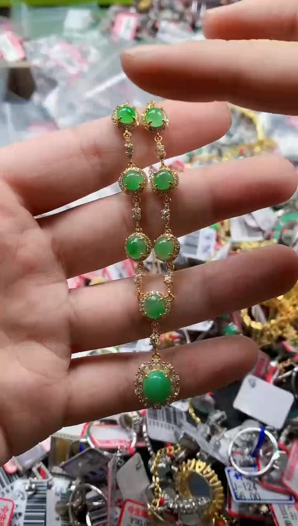 银S925镶嵌戒指翡翠天然A货缅甸翡翠