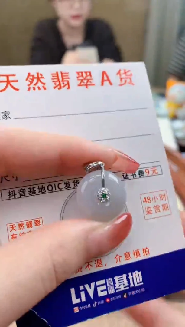 颈饰未镶嵌翡翠 天然A货翡翠挂件