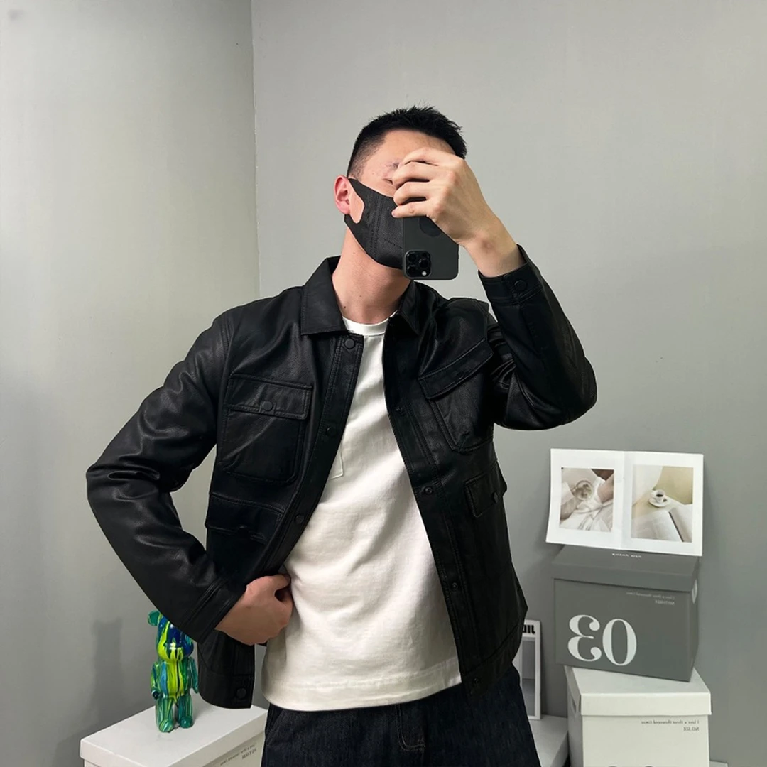 春季新款男装高品质气质皮夹克-98618