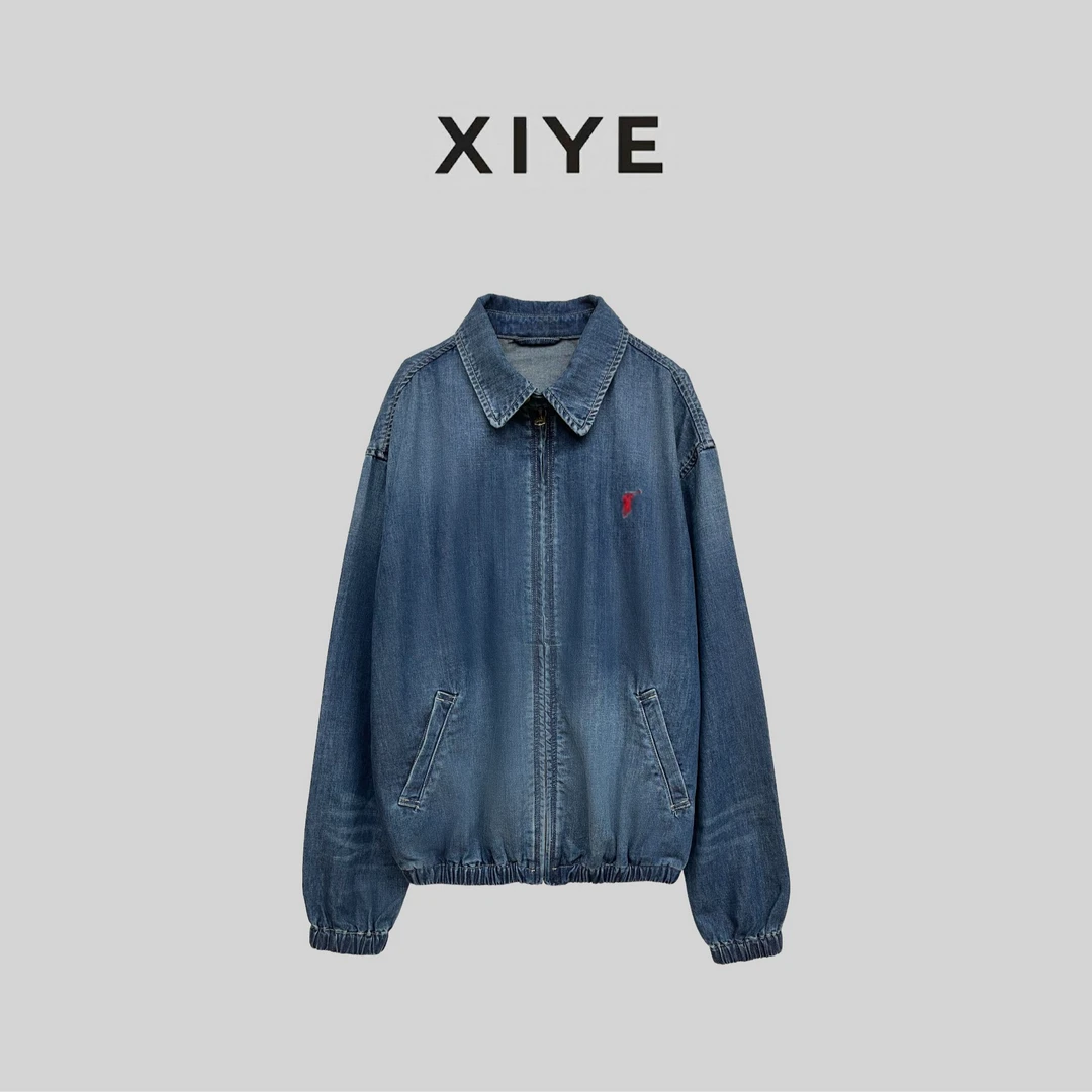 XYE/希野春季新款休闲靛蓝染色棉牛仔布外套时尚宽松百搭XY525013