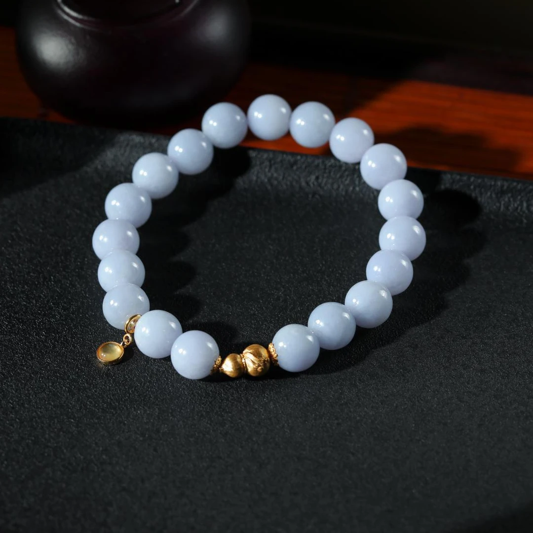 【意婵】《瑶池仙》天然高品紫翡翠单圈18K金精工葫芦-907803