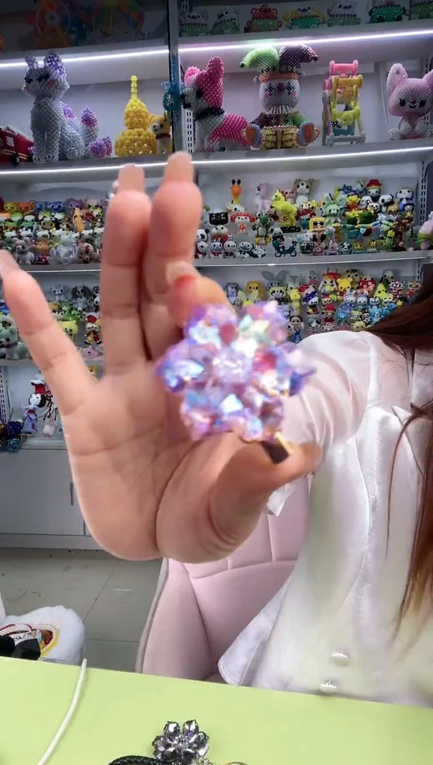 玻璃2309富贵发夹材料包2套真粉色