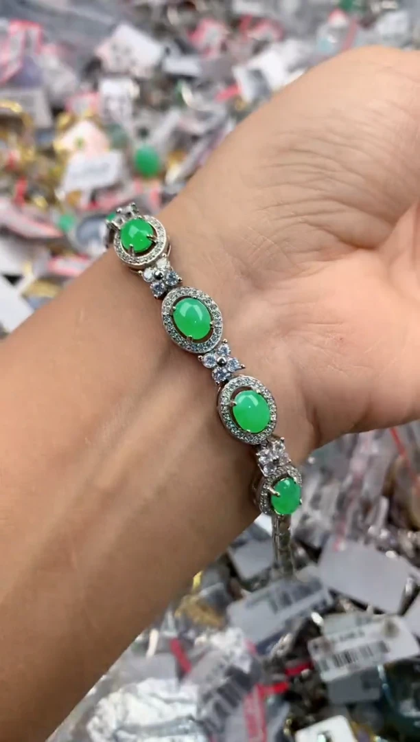 银S925镶嵌戒指翡翠4444----3