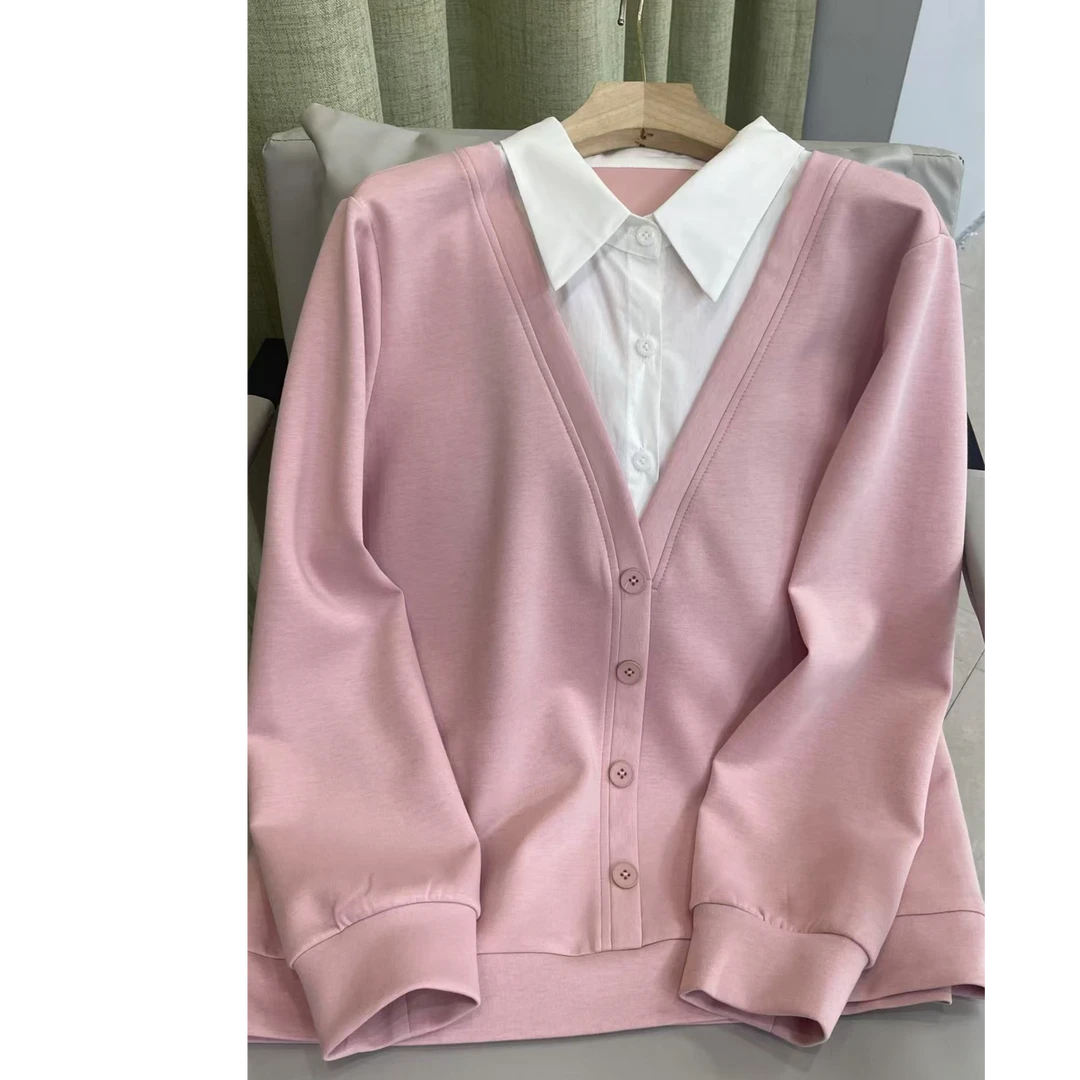 2025早春新款假2件显瘦百搭上衣25107