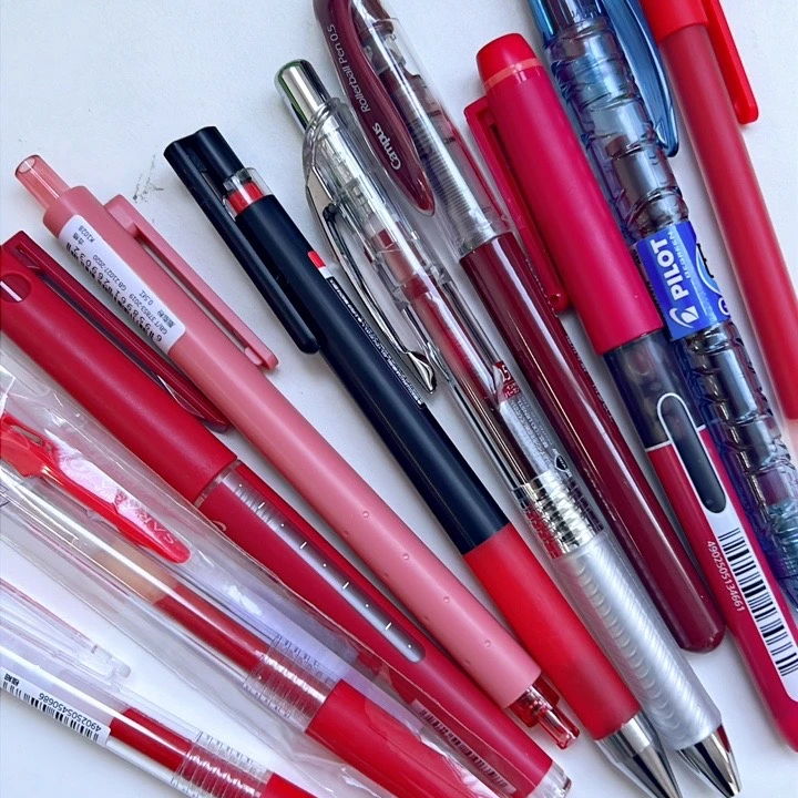 纵向书写 新年直播浮力红笔10支套装007