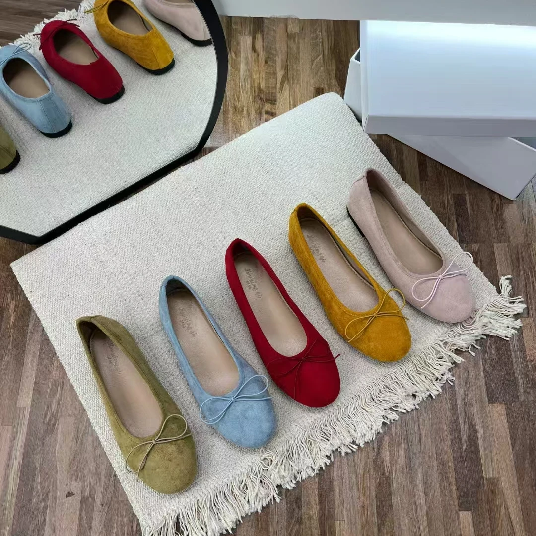 629-7圆头纯色蝴蝶结秋季浅口法式单鞋鞋子百搭女鞋休闲温柔小香