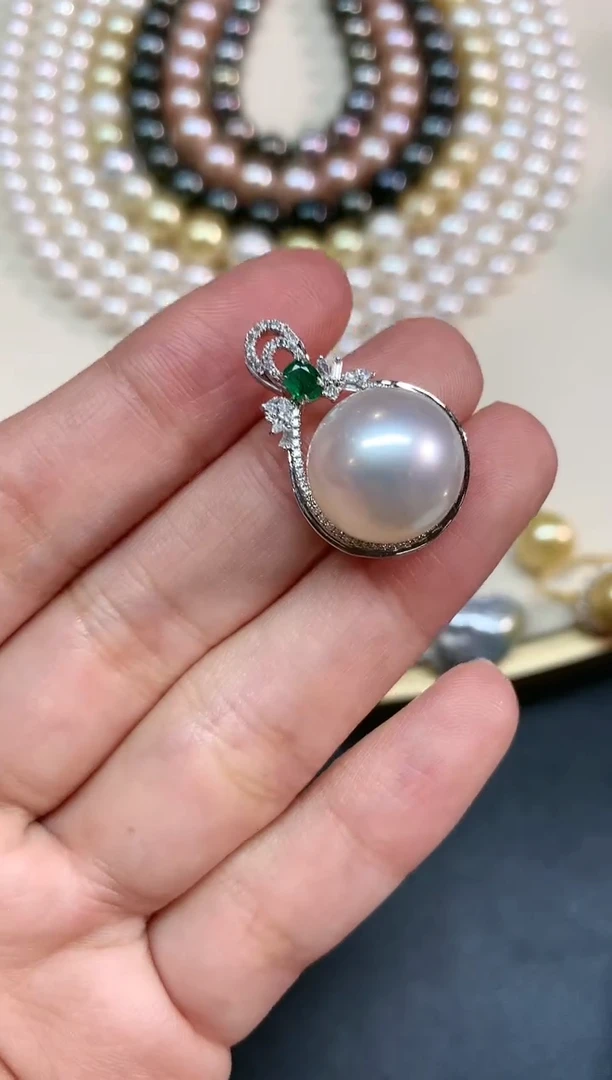 【闪购商品】海水珍珠吊坠（不含链）18K金镶嵌A155|13800