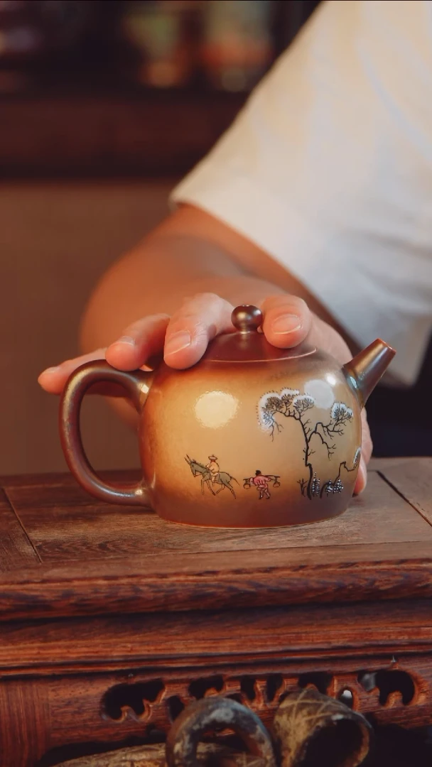 老昌号手工手绘柴烧茶器