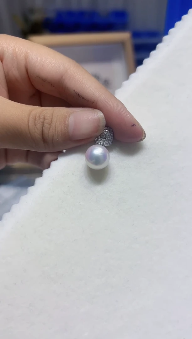 银S925镶嵌吊坠淡水珍珠轻*～63