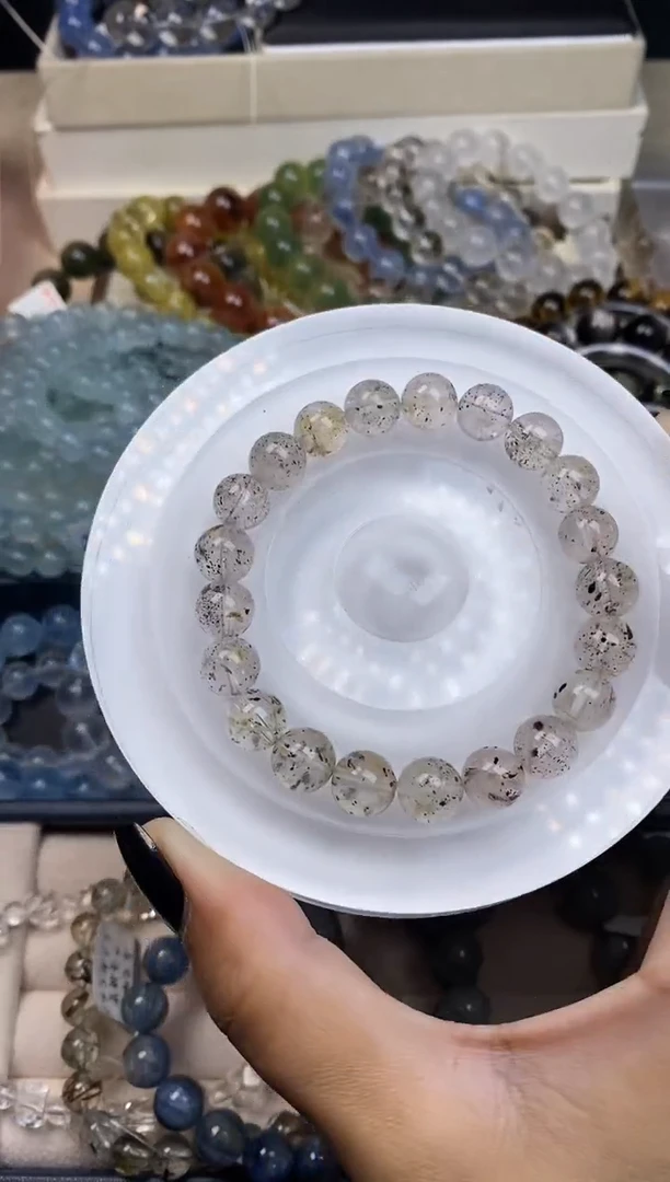 未镶嵌手串水晶黑云母超