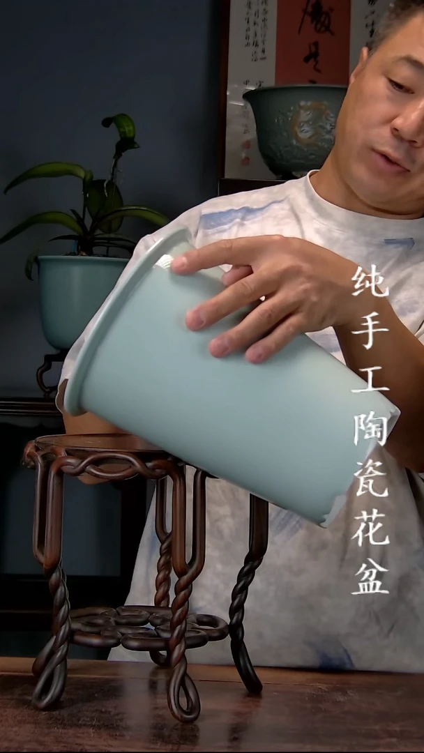景德镇手工陶瓷花盆