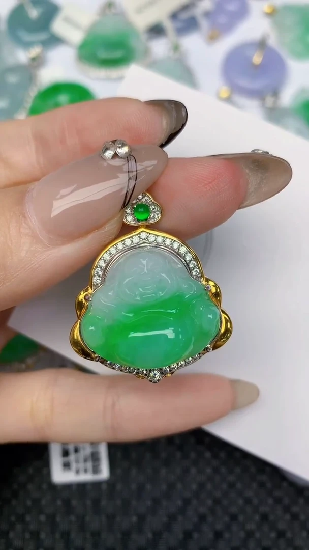 颈饰未镶嵌翡翠天然缅甸翡翠a货百元以上9元证书费自理